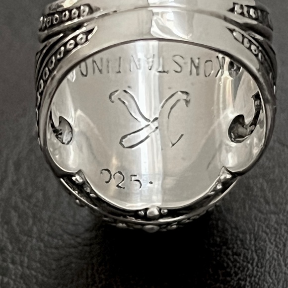 Konstantino Sterling Silver Turquoise Rock Crystal doublet ring - Picture 11 of 14